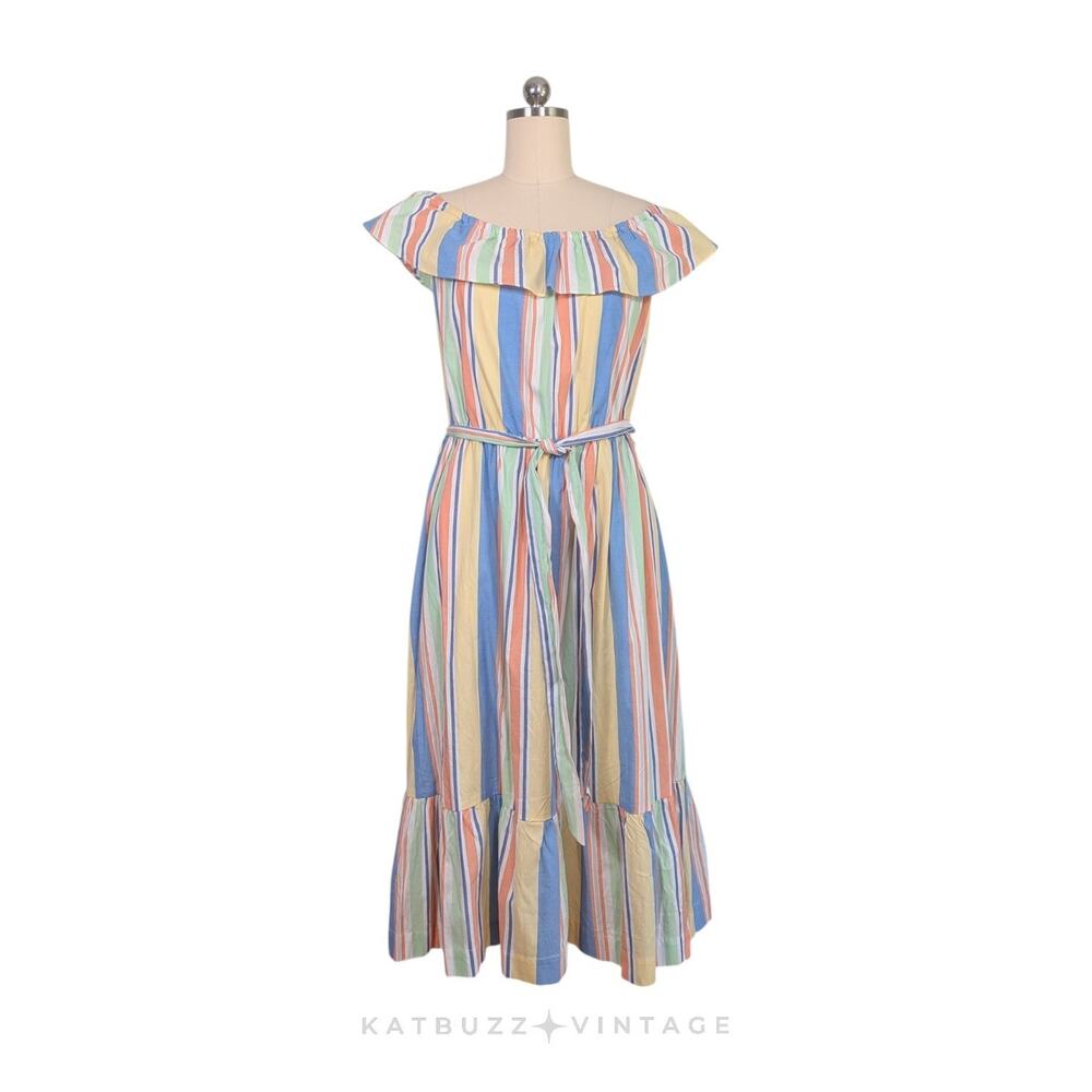 Draper James Maxi Dress XXL Stripe Off Shoulder Ruffle Preppy Beachy Sundress